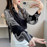 Wjczt Chiffon Blouse for Women Shirt with A Sense of Design Spring Summer Women Fashion Boho Top Women Korean Fashion Shirts