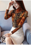 Wjczt Women Print Shirts 2022 Blusa Feminina Korean Fashion Winter Long Sleeve Blouse Office Ladies Winter Basic Tops Plus Size