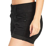 Wjczt High-Waist Jean Button Zipper Women&#39;s Denim Shorts Scratched Pocket Design Shorts Femme Short Mujer Pantalones Cortos Mujer