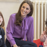 Wjczt New Kate Middleton Princess purple Blouses fashion Bow designer OL long sleeve shirts 1688
