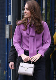 Wjczt New Kate Middleton Princess purple Blouses fashion Bow designer OL long sleeve shirts 1688