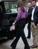 Wjczt New Kate Middleton Princess purple Blouses fashion Bow designer OL long sleeve shirts 1688