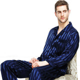 Wjczt Mens Silk Satin Pajamas Set  Pajama Pyjamas Set  PJS  Sleepwear Set Loungewear  U.S.S,M,L,XL,2XL,3XLL,4XL Plus Striped