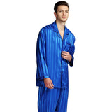 Wjczt Mens Silk Satin Pajamas Set  Pajama Pyjamas Set  PJS  Sleepwear Set Loungewear  U.S.S,M,L,XL,2XL,3XLL,4XL Plus Striped