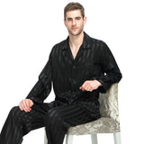 Wjczt Mens Silk Satin Pajamas Set  Pajama Pyjamas Set  PJS  Sleepwear Set Loungewear  U.S.S,M,L,XL,2XL,3XLL,4XL Plus Striped