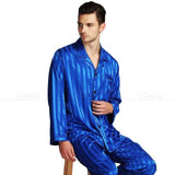 Wjczt Mens Silk Satin Pajamas Set  Pajama Pyjamas Set  PJS  Sleepwear Set Loungewear  U.S.S,M,L,XL,2XL,3XLL,4XL Plus Striped