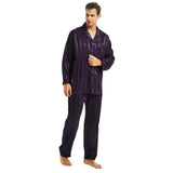 Wjczt Mens Silk Satin Pajamas Set  Pajama Pyjamas Set  PJS  Sleepwear Set Loungewear  U.S.S,M,L,XL,2XL,3XLL,4XL Plus Striped