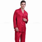 Wjczt Mens Silk Satin Pajamas Set  Pajama Pyjamas Set  PJS  Sleepwear Set Loungewear  U.S.S,M,L,XL,2XL,3XLL,4XL Plus Striped