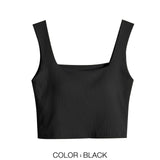 Wjczt Women&#39;s Tank Tops Built-in Bra Bra-Top Elastic Modal Twill Vest Camisoles Camis Square Neck Sleeveless Sexy Casual Female