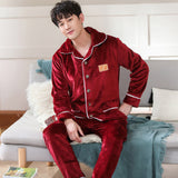 Wjczt Warm Sleepwear Men&#39;s Flannel Winter Thick Pajama Male Thick Long Sleeve Pijama Casual Autumn Pyjamas Men Coral Fleece Sleep XXXL