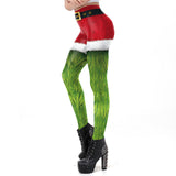 Wjczt Christmas Belt Leggings Gift Autumn Winter Festival Legging Plus Size Women 3D Stripe Sexy High Waist Skinny Leggins