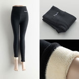 Wjczt Women Thick Fleece Legging High Waist Letters Legging Pants Stretch Winter Seamless Fitness Can Be Worn Below Zero