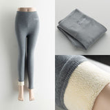 Wjczt Women Thick Fleece Legging High Waist Letters Legging Pants Stretch Winter Seamless Fitness Can Be Worn Below Zero