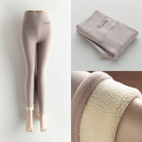 Wjczt Women Thick Fleece Legging High Waist Letters Legging Pants Stretch Winter Seamless Fitness Can Be Worn Below Zero