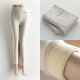 Wjczt Women Thick Fleece Legging High Waist Letters Legging Pants Stretch Winter Seamless Fitness Can Be Worn Below Zero