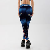 Wjczt Fashion Tibetan Blue Captain Fight Push Up Workout Leggings Slim High Waist Jeggings Women Sexy Sportswear Leggings Workout