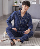 Wjczt Cotton Pijama for Men Plaid Autumn Winter Sleepwear Pajamas Pyjamas Set 3XL Casual Striped Male Homewear Home Clothes