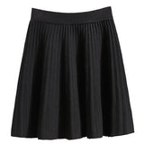 Wjczt Plus Size M-5XL Spring New Women&#39;s Pleated Skirt Preppy Style High Waist Solid Fashion Knitting Warm Skirts B9D601S