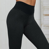 Wjczt Grid Tights Yoga Pants Women Seamless High Waist Leggings Breathable Gym Fitness Push Up Clothing Girl Yoga Pant