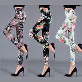 Wjczt Women Floral Printed Exercise Colorful Peony flower Female Elastic Leggins High Waist Pants Push Up Trousers Fitness Leggings