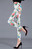 Wjczt Women Floral Printed Exercise Colorful Peony flower Female Elastic Leggins High Waist Pants Push Up Trousers Fitness Leggings