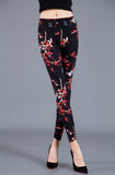 Wjczt Women Floral Printed Exercise Colorful Peony flower Female Elastic Leggins High Waist Pants Push Up Trousers Fitness Leggings