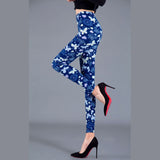 Wjczt Women Floral Printed Exercise Colorful Peony flower Female Elastic Leggins High Waist Pants Push Up Trousers Fitness Leggings