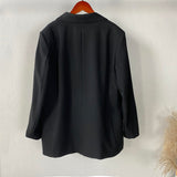 Wjczt Black Oversized Blazer Women 2022 Plus Size Tailleur Femme Vintage Single Button Casual Jacket Outwear