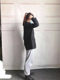Wjczt Black Oversized Blazer Women 2022 Plus Size Tailleur Femme Vintage Single Button Casual Jacket Outwear