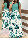 Wjczt Vintage Floral Print O-Neck Long Dress Women Summer 2021 New Short Sleeve Casual Slim Robe Casual Elegant Lady Maxi Vestidos