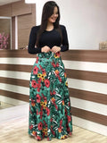 Wjczt Vintage Floral Print O-Neck Long Dress Women Summer 2021 New Short Sleeve Casual Slim Robe Casual Elegant Lady Maxi Vestidos