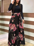 Wjczt Vintage Floral Print O-Neck Long Dress Women Summer 2021 New Short Sleeve Casual Slim Robe Casual Elegant Lady Maxi Vestidos