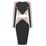 Wjczt 2022 High Quality Women&#39;S White Stitching Sexy Full Sleeve Two Piece Bandage Suit Celebrity Designer Fashion Women Suit