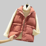 Wjczt 2022 Women Sleeveless Vest Winter Warm Plus Size 2XL Down Cotton Padded Jacket Female Veats Mandarin Collar Sleeveless Waistcoat