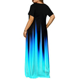 Wjczt Women&#39;s Fashion Plus Size Casual Short Sleeve  Print Maxi Long Dress Boho Big Size 6XL Dresses For Women Party Sundress Robe