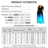 Wjczt Women&#39;s Fashion Plus Size Casual Short Sleeve  Print Maxi Long Dress Boho Big Size 6XL Dresses For Women Party Sundress Robe
