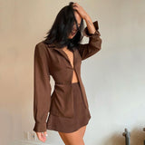 Wjczt Women&#39;s summer new solid color suit sexy OL light mature hot girl cardigan buttoned blouse high waist skirt