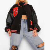 Wjczt 2022 Spring And Autumn Vibe Style Baseball Uniform New Bomber Jacket For Women Fashion Retro Clothes Streetwear Oversized Coat