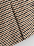 Wjczt Women Plaid Autumn 2 Piece Set Blazer,High Waist Skirt Office Lady  Jacket Skirt Suits Sold Separately Women&#39;s Costumes