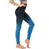 Wjczt New Seamless Gradient Leggings Fitness Women High Elastic Push Up Legging Sexy Slim High Waist Workout Legings Printed Female