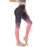 Wjczt New Seamless Gradient Leggings Fitness Women High Elastic Push Up Legging Sexy Slim High Waist Workout Legings Printed Female