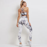 Wjczt Tie Dye Seamless Leggings Women Fitness Push Up Leggings Booty Lifting Workout Pants Gym Running Leggings