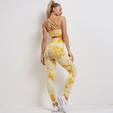 Wjczt Tie Dye Seamless Leggings Women Fitness Push Up Leggings Booty Lifting Workout Pants Gym Running Leggings