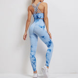 Wjczt Tie Dye Seamless Leggings Women Fitness Push Up Leggings Booty Lifting Workout Pants Gym Running Leggings