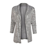 Wjczt Women Sequin Party Blazers Slim Sliver Female Blazer Long Sleeve Solid Color Jackets Work Suit Autumn Elegant Office Lady Tops