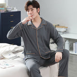 Wjczt Cotton Pijama for Men Plaid Autumn Winter Sleepwear Pajamas Pyjamas Set 3XL Casual Striped Male Homewear Home Clothes