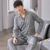 Wjczt Cotton Pijama for Men Plaid Autumn Winter Sleepwear Pajamas Pyjamas Set 3XL Casual Striped Male Homewear Home Clothes