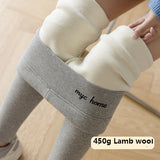 Wjczt High Waist Warm Leggings Add Cotton Autumn Winter Slim Knitting Casual Leggings Women Solid High Elasticity Pants