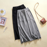 Wjczt 2022 New Spring Summer Skirts Korean Plus Size 4XL 5XL Cotton Elastic Band Loose Skirt Casual Large Size Women&#39;s Clothing