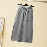 Wjczt 2022 New Spring Summer Skirts Korean Plus Size 4XL 5XL Cotton Elastic Band Loose Skirt Casual Large Size Women&#39;s Clothing